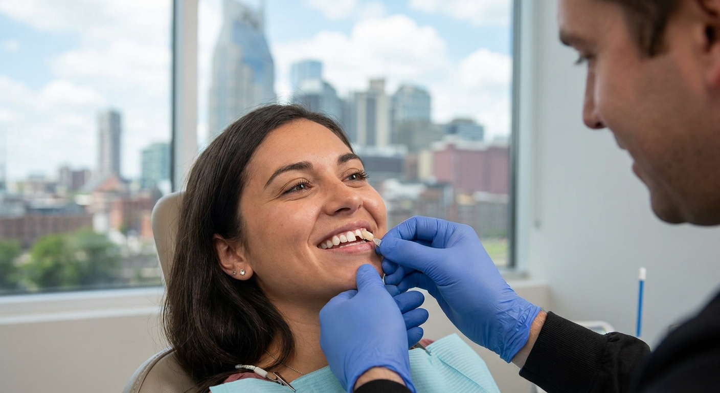 Dental bonding procedure for chipped or cracked teeth in Nashville